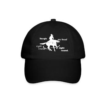 Silhouette de cowboy - Cheval de reining - Casquette classique - noir/noir - Devant
