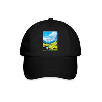 Picos De Europa National Park Spain Travel Poster - Baseball Cap - black/black - Front