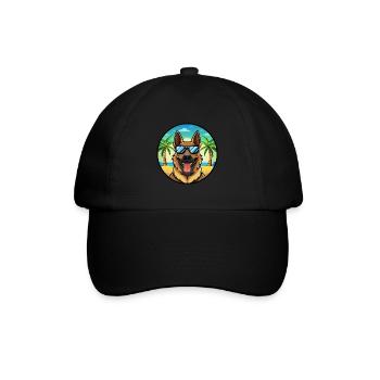 Berger d’Europe de l’Est Race Cartoon Beach - Casquette classique - noir/noir - Devant