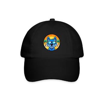 Blue Lacy Dog Breed Cartoon Sunglasses Beach - Baseball Cap - black/black - Front