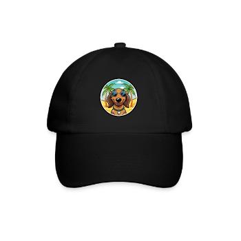 Teckel de Westphalie Race De Chien Dessin Animé Plage - Casquette classique - noir/noir - Devant