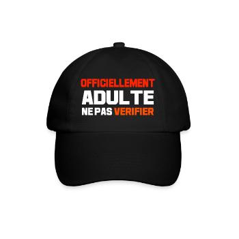Officiellement adulte ne pas vérifier - Casquette classique - noir/noir - Devant