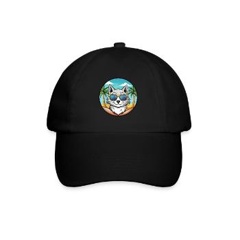 Lunettes de soleil de plage de race de chat angora turc - Casquette classique - noir/noir - Devant