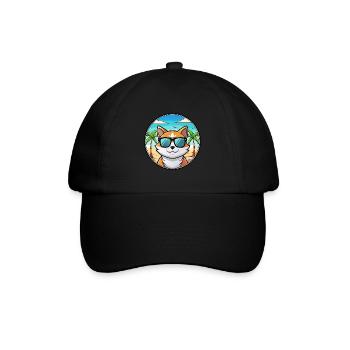 Lunettes de soleil de dessin animé de race de chat calicot dilué plage - Casquette classique - noir/noir - Devant