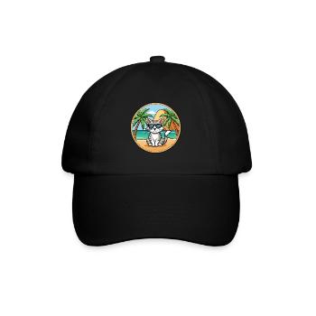 Aegean Cat Breed Cartoon Sunglasses Beach - Baseball Cap - black/black - Front