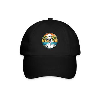 Cygne Drôle Dessin Animé Plage D’été Lunettes De Soleil Autocollant - Casquette classique - noir/noir - Devant