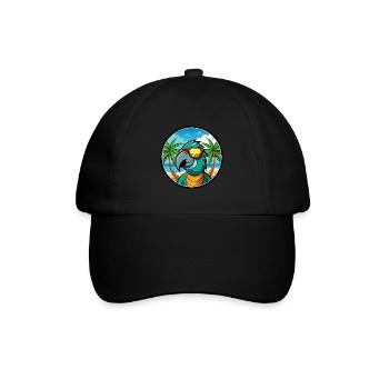 Perroquet Drôle Dessin Animé Plage Été Lunettes De Soleil Cool - Casquette classique - noir/noir - Devant