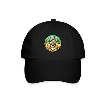 Antelope Funny Cartoon Summer Beach Sunglasses - Baseball Cap - black/black - Front
