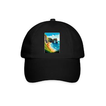 Durdle Door England Uk Reise Poster Souvenir WPA - Baseballkappe - Schwarz/Schwarz - Vorne