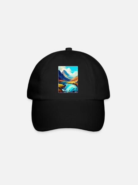 Snowdonia Wales Uk Vintage Travel Poster Souvenir - Baseball Cap - black/black