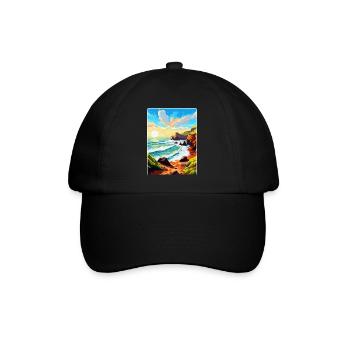 Hartland Quay Devon Vintage Travel Poster Souvenir - Baseball Cap - black/black - Front