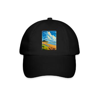 Northumberland Coast Anob Travel Poster Souvenir - Baseball Cap - black/black - Front
