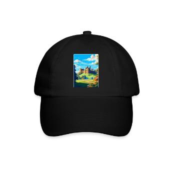 Alnwick Castle England Uk Vintage Travel Poster - Baseball Cap - black/black - Front