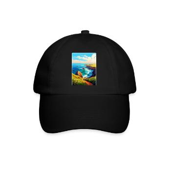 Lands End Cornouailles Angleterre Royaume-Uni Affiche de voyage WPA - Casquette classique - noir/noir - Devant