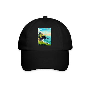 Dunluce Castle Ireland Uk Vintage Travel Poster - Baseball Cap - black/black - Front