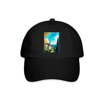 Baden Baden Allemagne Affiche de voyage vintage souvenir - Casquette classique - noir/noir - Devant