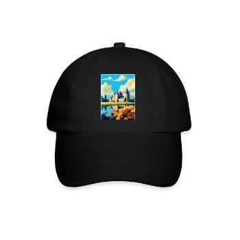 Vallée de la Loire France Affiche de voyage vintage souvenir - Casquette classique - noir/noir - Devant