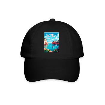 Minorque Espagne Affiche de voyage vintage WPA Souvenir - Casquette classique - noir/noir - Devant
