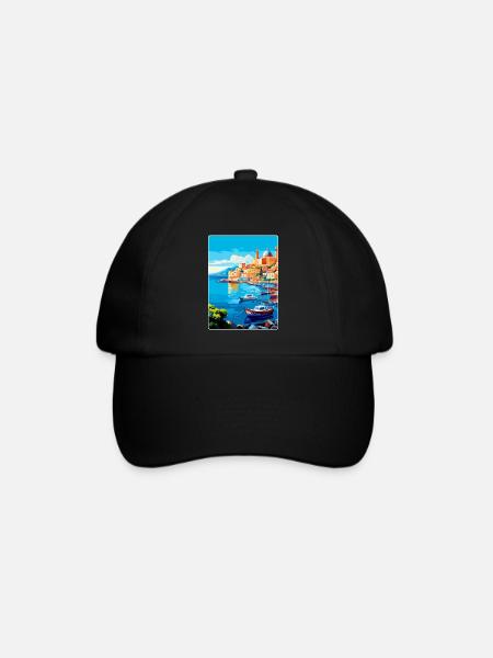 Naples Italie Affiche de voyage vintage WPA Souvenir - Casquette classique - noir/noir