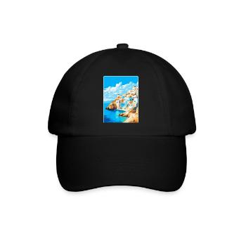 Karpathos Grèce Affiche de voyage vintage souvenir - Casquette classique - noir/noir - Devant