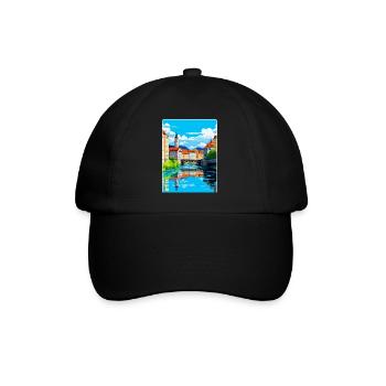 Ljubljana Slovénie Affiche de voyage vintage souvenir - Casquette classique - noir/noir - Devant