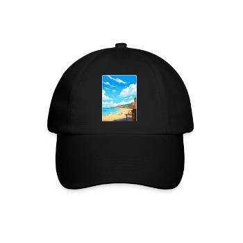 Saint Malo France Poster de voyage vintage souvenir - Casquette classique - noir/noir - Devant