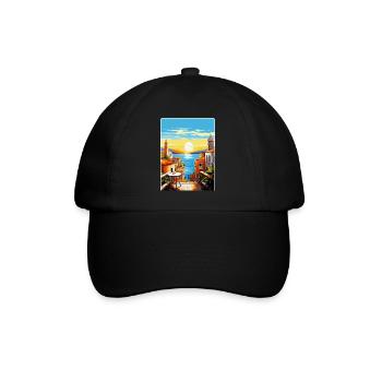 Malaga Espagne Affiche de voyage vintage WPA Souvenir - Casquette classique - noir/noir - Devant
