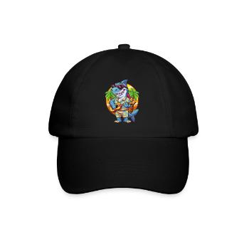 Funny Shark Summer Beach Sunglasses Hawaiian - Baseball Cap - black/black - Front