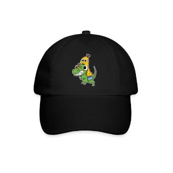 Mauvais dinosaure et jolie banane - Casquette classique - noir/noir - Devant