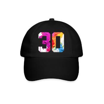 FARBIG NUMMER 30 BUNT 30. GEBURTSTAG - Baseballkappe - Schwarz/Schwarz - Vorne