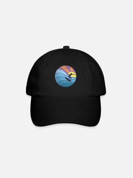 Sonne Meer Wellenreiten - Baseballkappe - Schwarz/Schwarz