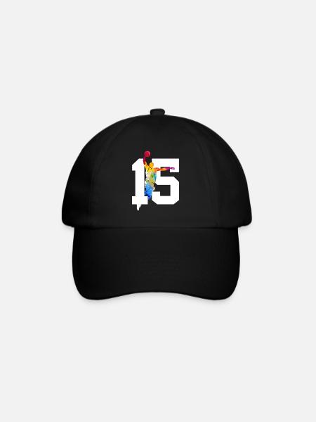 NUMMER 15 BASKETBALL 15. GEBURTSTAG - Baseballkappe - Schwarz/Schwarz