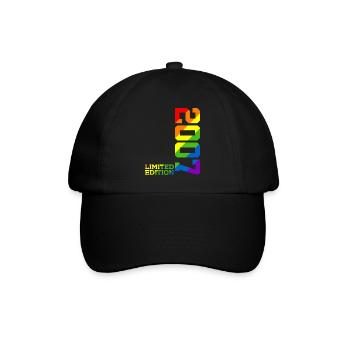 LGBTQ 2007 REGENBOGEN QUEER 18. GEBURTSTAG PRIDE - Baseballkappe - Schwarz/Schwarz - Vorne