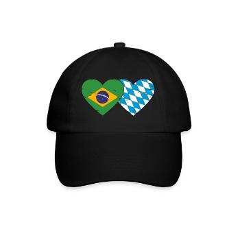 Brazil Bavaria Flag Heart used - Baseball Cap - black/black - Front