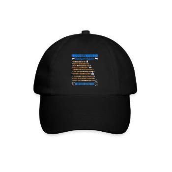 JGA Aufgaben Bräutigam Junggesellen Checkliste - Baseballkappe - Schwarz/Schwarz - Vorne