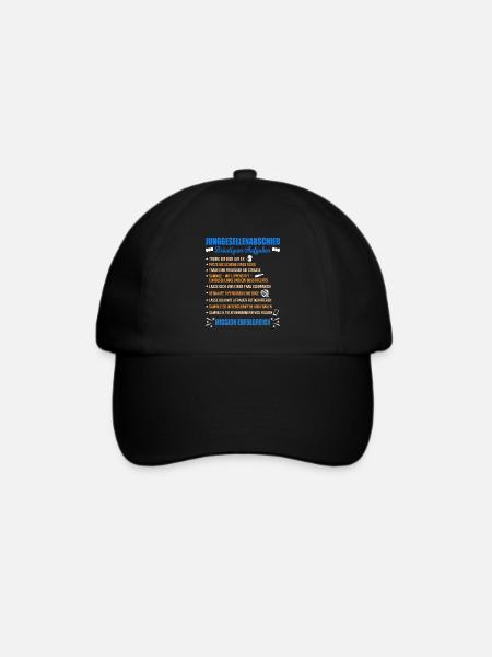 JGA Aufgaben Bräutigam Junggesellen Checkliste - Baseballkappe - Schwarz/Schwarz