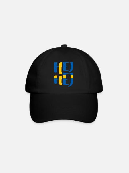SCHWEDEN HEJ HEJ SCHWEDISCH - Baseballkappe - Schwarz/Schwarz