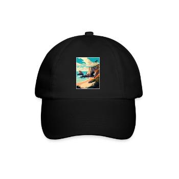 El Matador California Cali Vintage Reiseposter - Baseballkappe - Schwarz/Schwarz - Vorne
