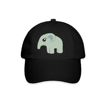 Elefant Geschenk Baby Geburt Babyparty Taufe  - Baseballkappe - Schwarz/Schwarz - Vorne