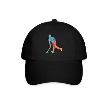 Hockeyspieler Feldhockey Kinder Hockey Jungen - Baseballkappe - Schwarz/Schwarz - Vorne