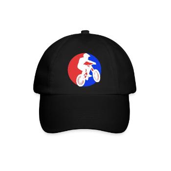 Mountainbiker auf Mountainbike - Baseballkappe - Schwarz/Schwarz - Vorne