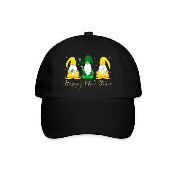 Happy New Year gnome imp - Baseballkappe - Schwarz/Schwarz - Vorne
