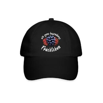 Brombeere Brombeeren Beeren Früchte - Baseballkappe - Schwarz/Schwarz - Vorne