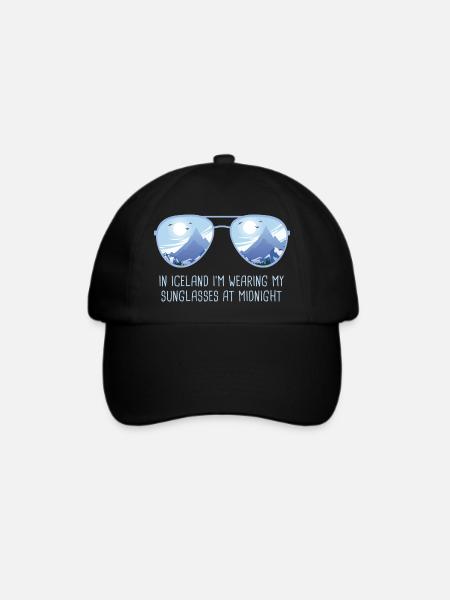 Island Sonnenbrille Iceland Mitternachtssonne - Baseballkappe - Schwarz/Schwarz