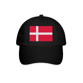 Dänische Flagge - Baseballkappe - Schwarz/Schwarz - Vorne