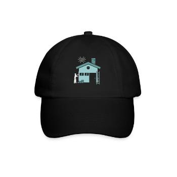 Hausbauer Häuslebauer Haus Bauen - Baseballkappe - Schwarz/Schwarz - Vorne