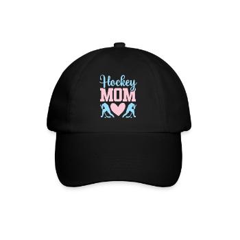 Eishockey Mama Hock Mom - Baseballkappe - Schwarz/Schwarz - Vorne