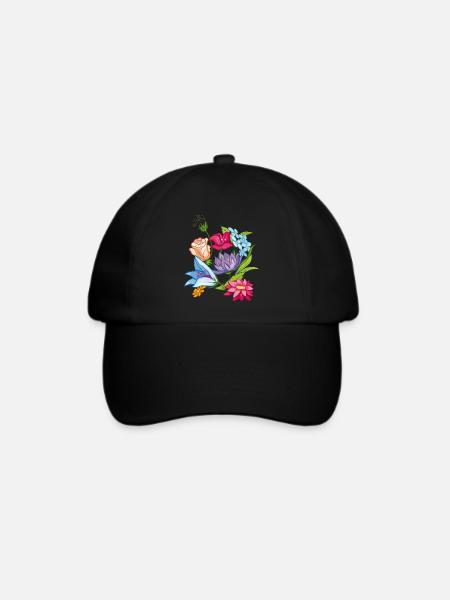 Frühling Flowers - Baseballkappe - Schwarz/Schwarz
