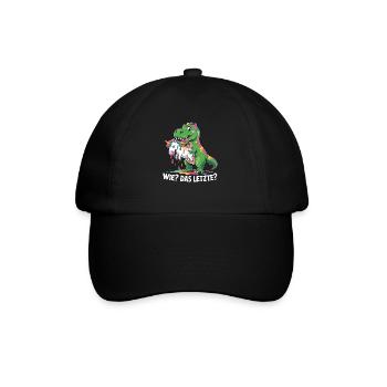Wie? Das Letzte? T-rex mit Einhorndesing - Baseballkappe - Schwarz/Schwarz - Vorne
