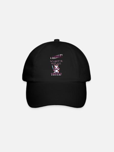 Böses Einhorn, lustiger Spruch - Baseballkappe - Schwarz/Schwarz